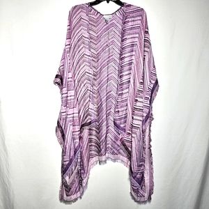 Catherines Chevron purple open poncho nwt OS